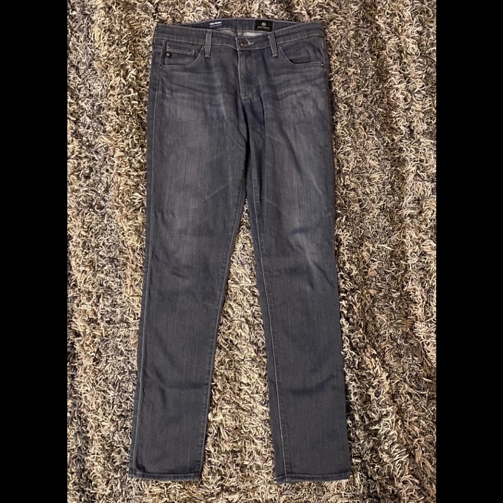 AG Jeans The Prima Mid Rise Cigarette Gray Wash